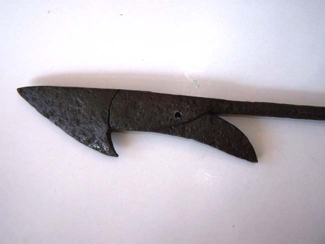 A 19th century 'Temple' Whaling Harpoon with maker's marks